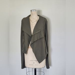 Frayed edges asymmetrical jacket